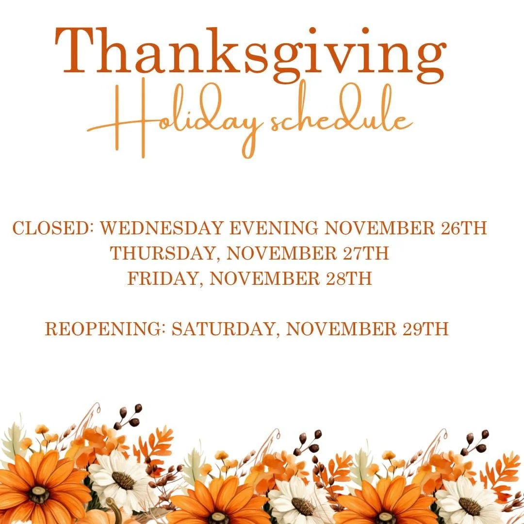 🍂 Happy Thanksgiving from Solace! 🦃

We will be closed Wednesday evening, November 26th through Friday, November 28th to celebrate the holiday.

We look forward to welcoming you back on Saturday, November 29th at 9:00 a.m. For Pilates Flow 

Wishin