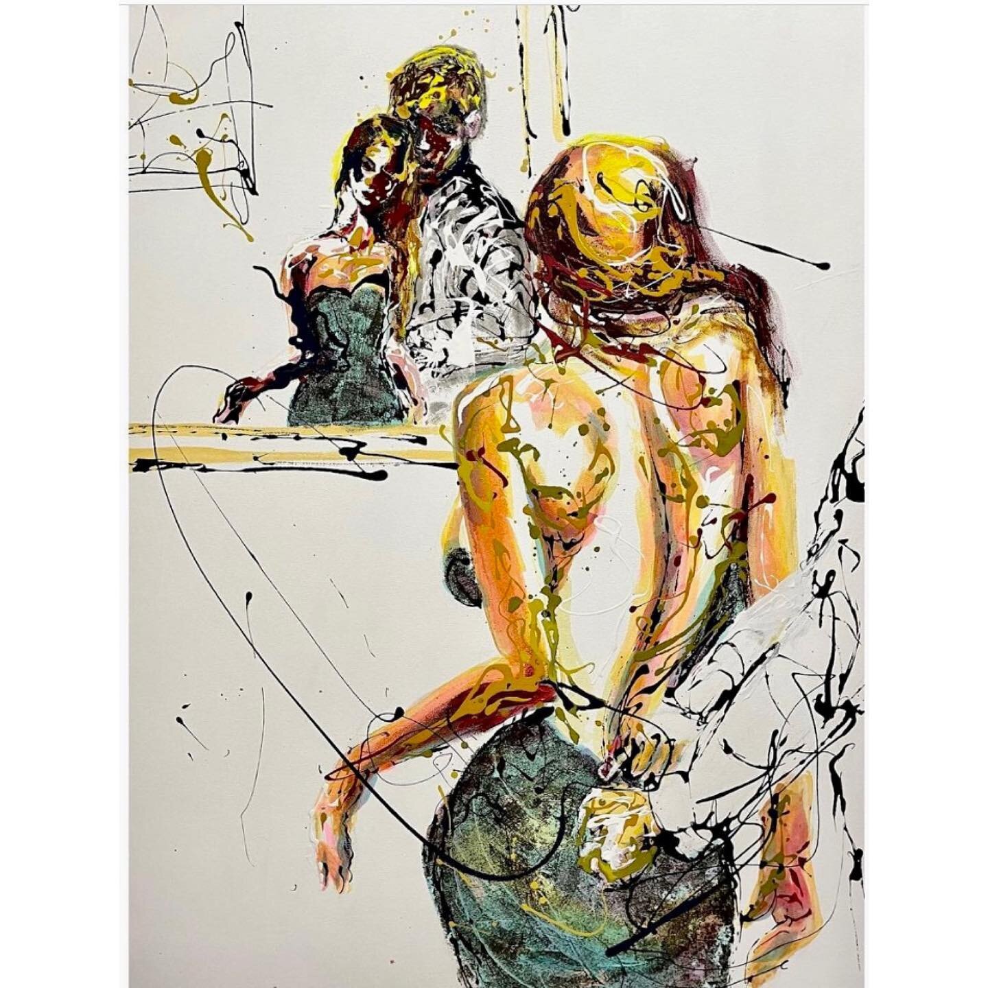 So very happy to say that “It’s Complicated” just sold from Art Space 106 NOTL today. #drippainting #acrylicpainting #lovers #couples #love #contemporaryart #decor. #canadianartist. #niagarasrtist