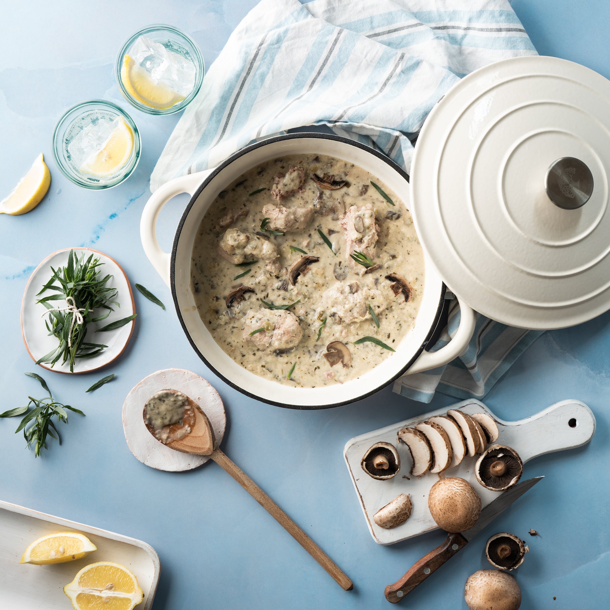 Pheasant with Creamy Tarragon Sauce