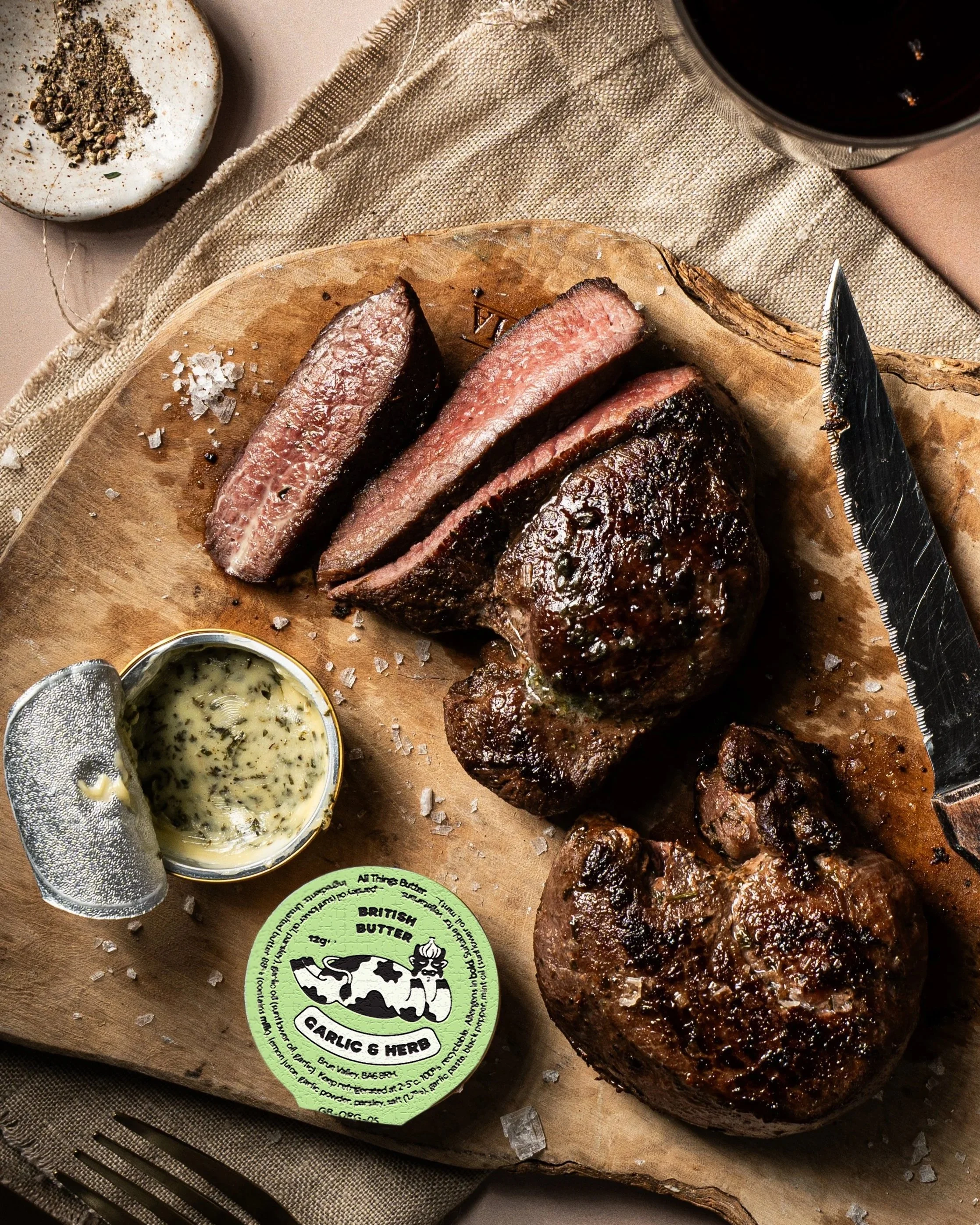 NEW! Perfectly Pink Wild Venison Steaks with All Things Butter Garlic & Herb Medallions