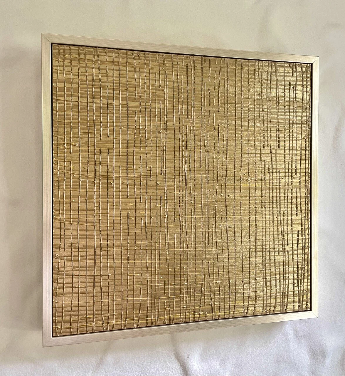 Woven Gold   18"x18"  Acrylic on Gessobord  2020  $600 