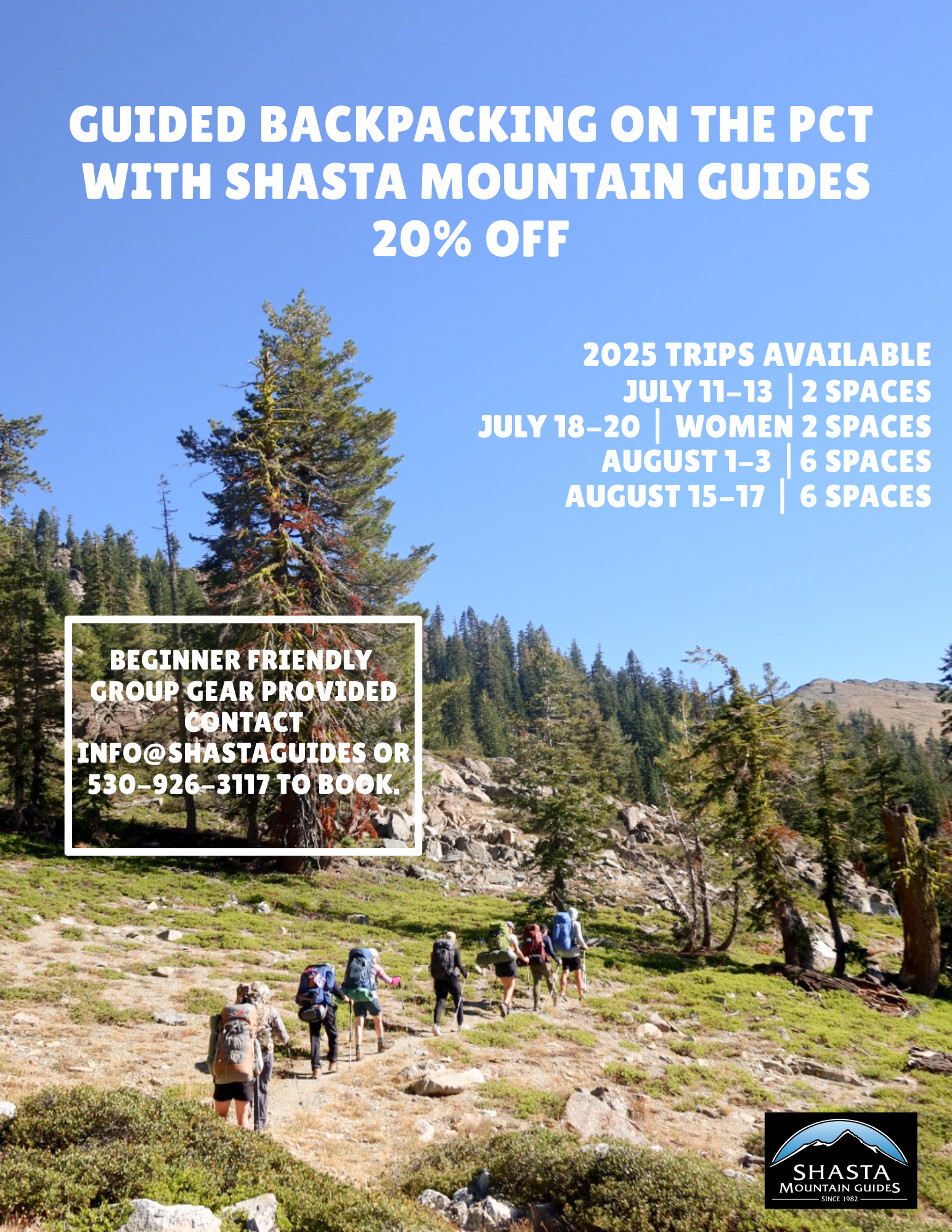 Shasta Mountain Guide Pacific Crest Trail Women’s Backpacking Trip