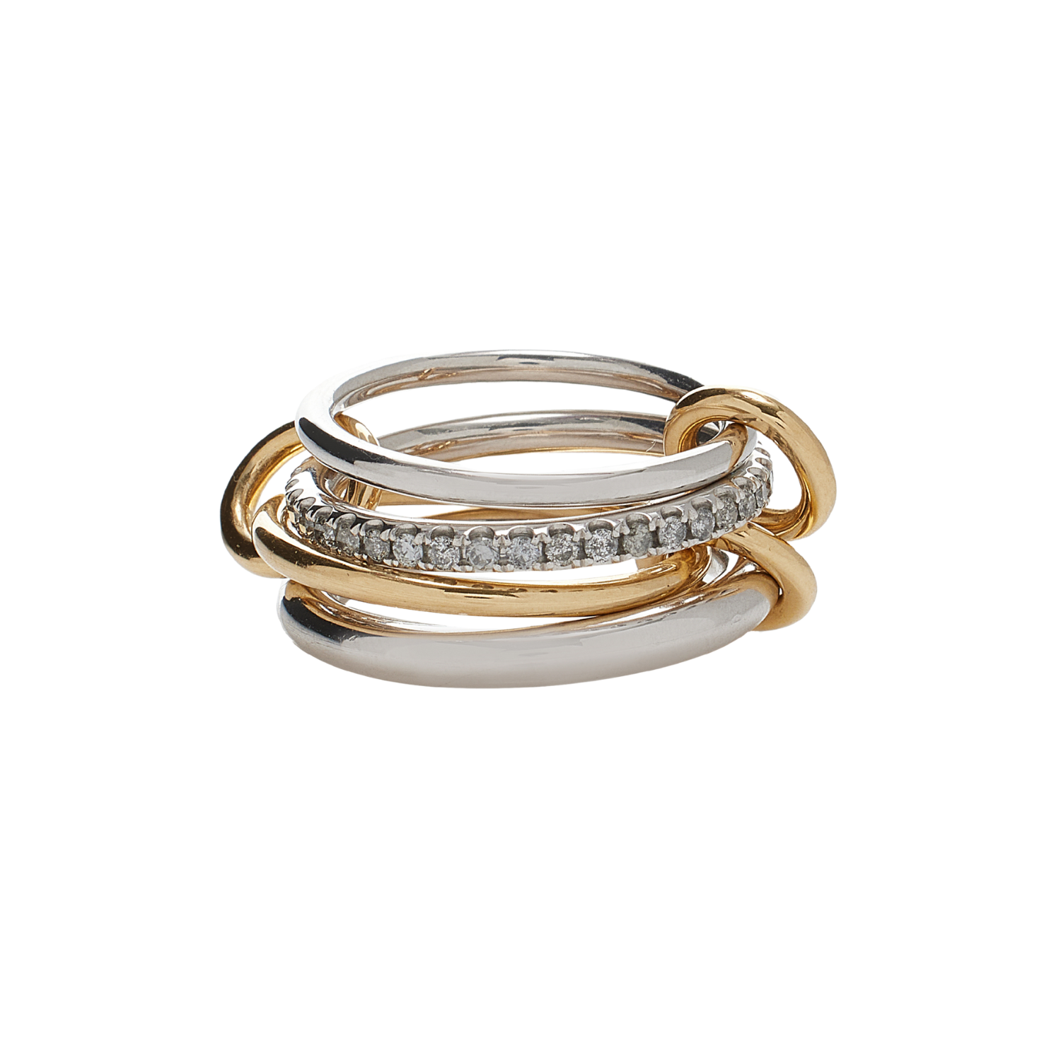 Spinelli Kilcollin Nimbus Sterling Silver, 18K Yellow Gold Diamond Ring