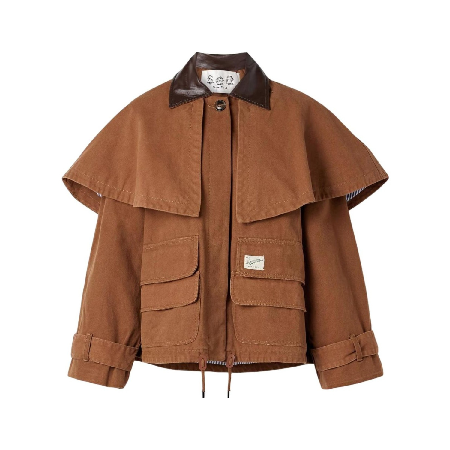 Sea New York Carolyn Cape-Effect Cotton-Canvas Jacket