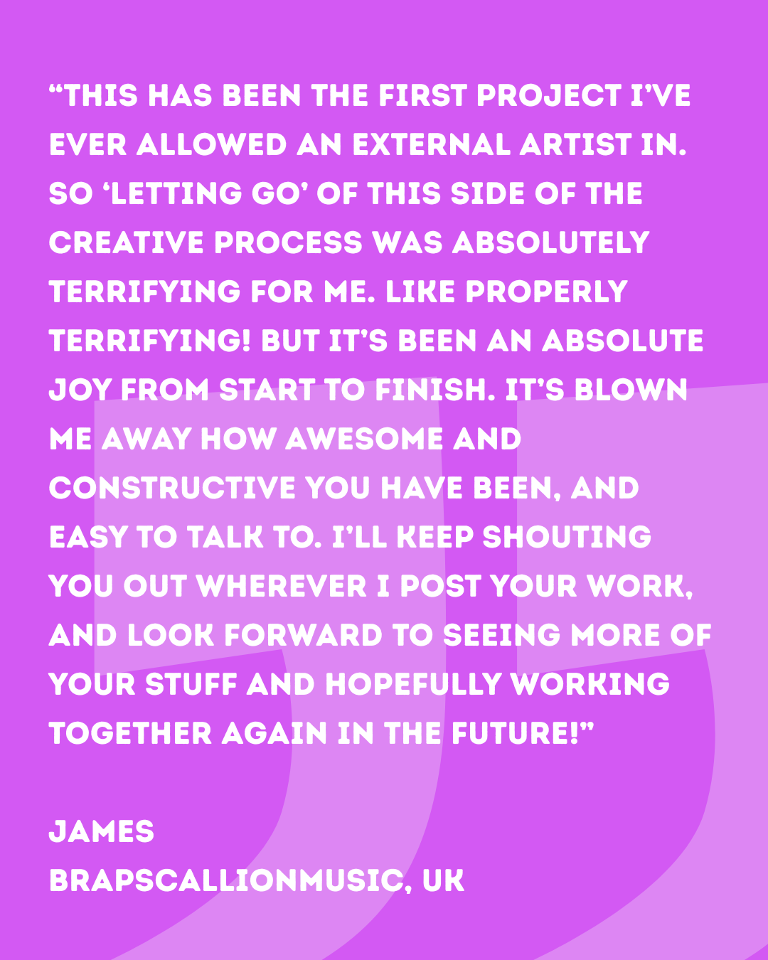 “This has been the first project I’ve ever allowed an external artist in. So ‘letting go’ of this side of the creative process was absolutely terrifying for me. Like properly terrifying! But it’s .png