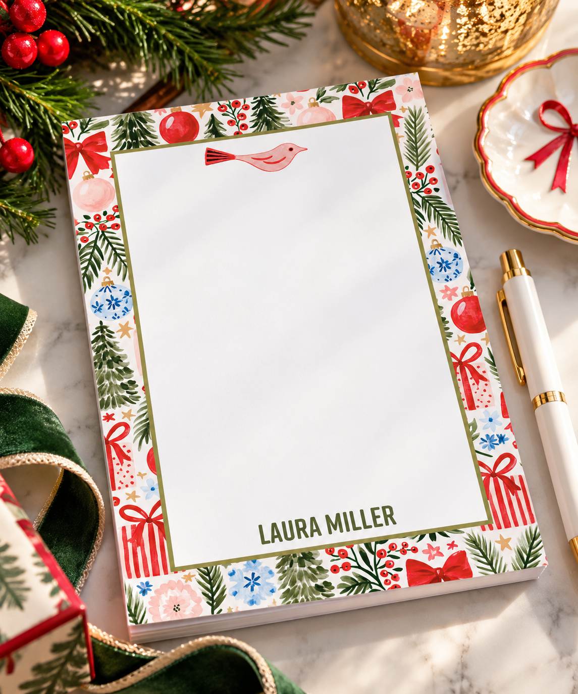 Bird Christmas notepad pink bird 5x7 mockup copy.png