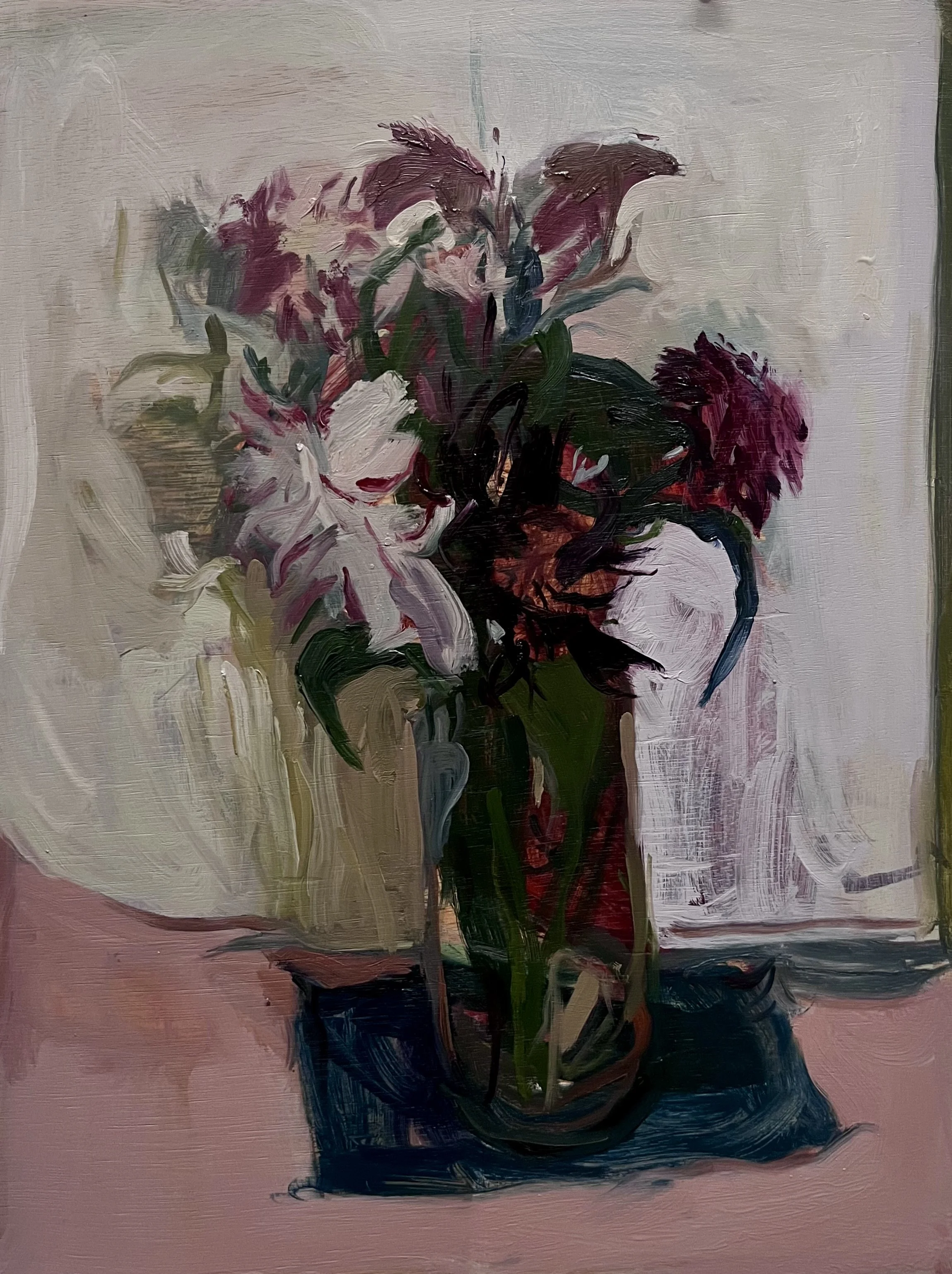 winter moon, oil on board, 35x30cm