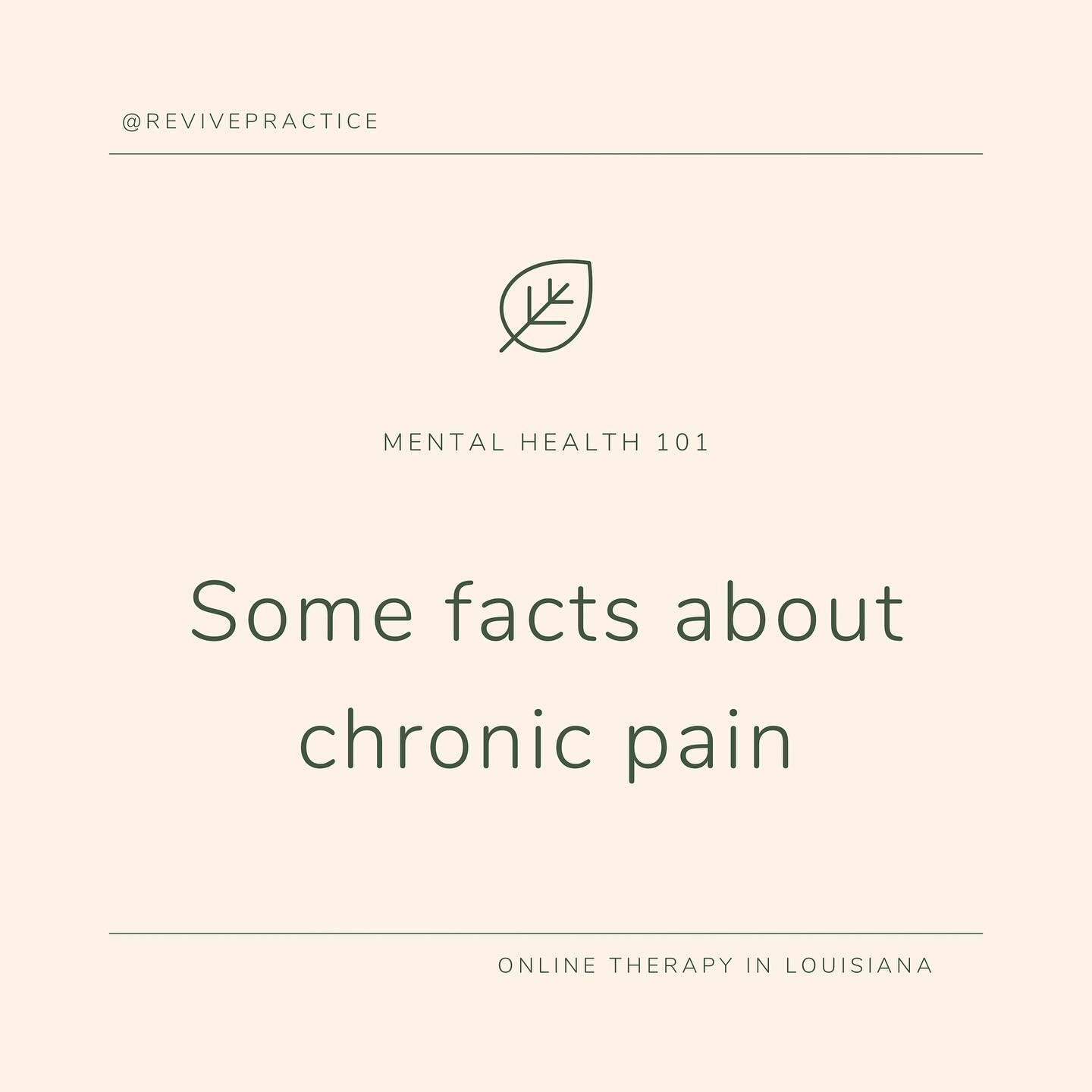 How many of these facts did you know? 

According to the CDC, chronic pain affects over 100 million Americans.

Don't let chronic pain stop you from reaching your goals. Counseling can help you build the mental resilience and coping skills to deal wi