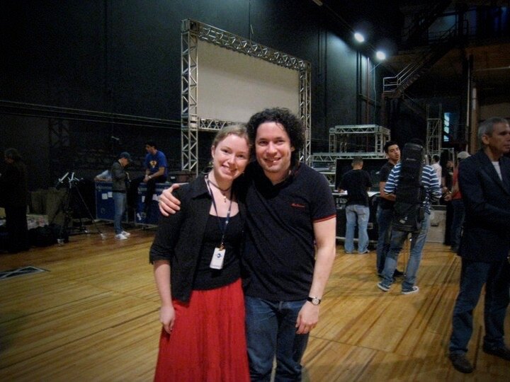 With Mr. Dudamel while volunteering with NEOJIBA (state youth orchestra) in Brazil in 2011.