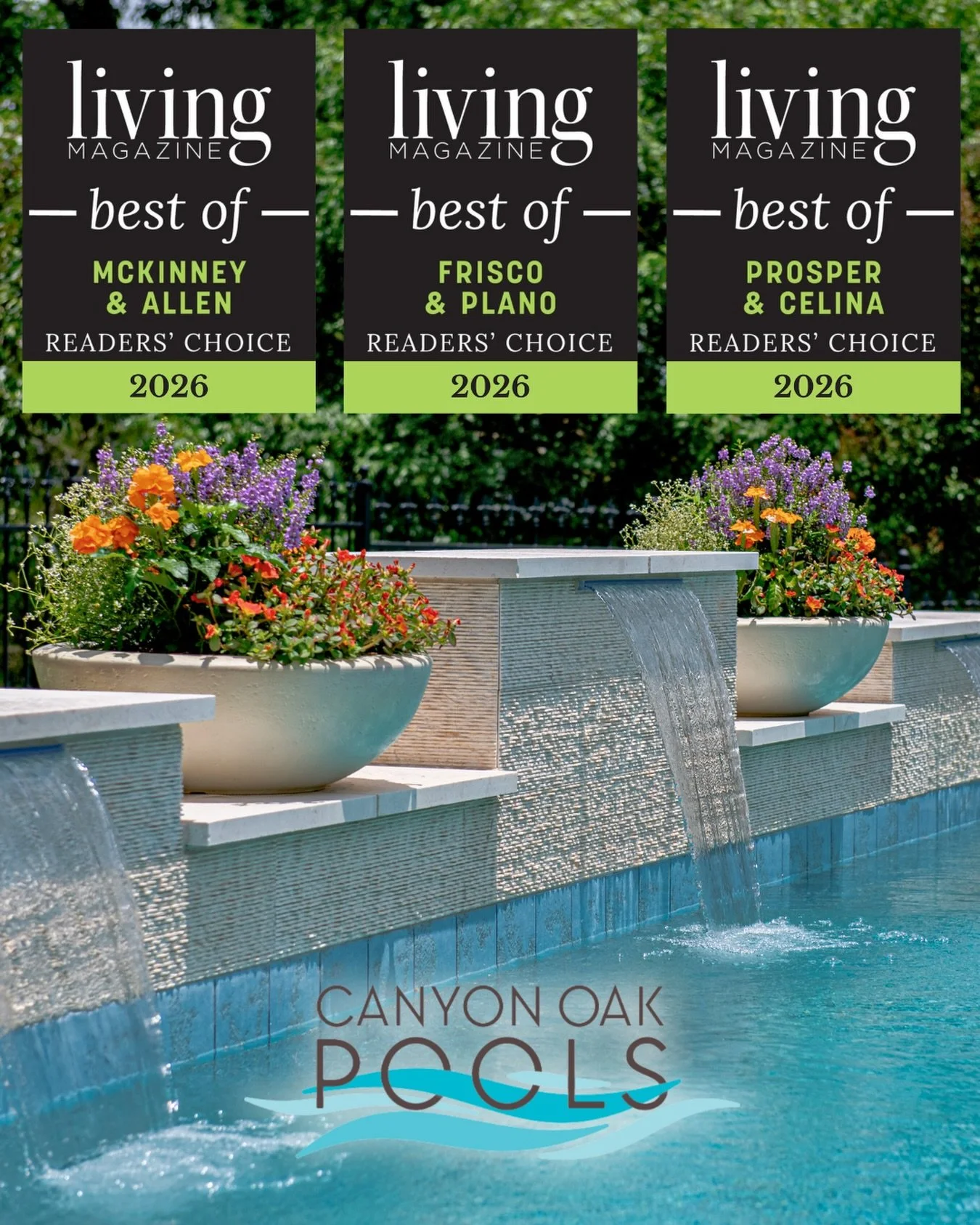 Honored is an understatement 🥹

We are so thrilled to have been voted the @livingmagazine Best Pool Builder by our clients and community in not one, not two, but THREE locations this year! 

They say that news travels fast - whether it&rsquo;s good 