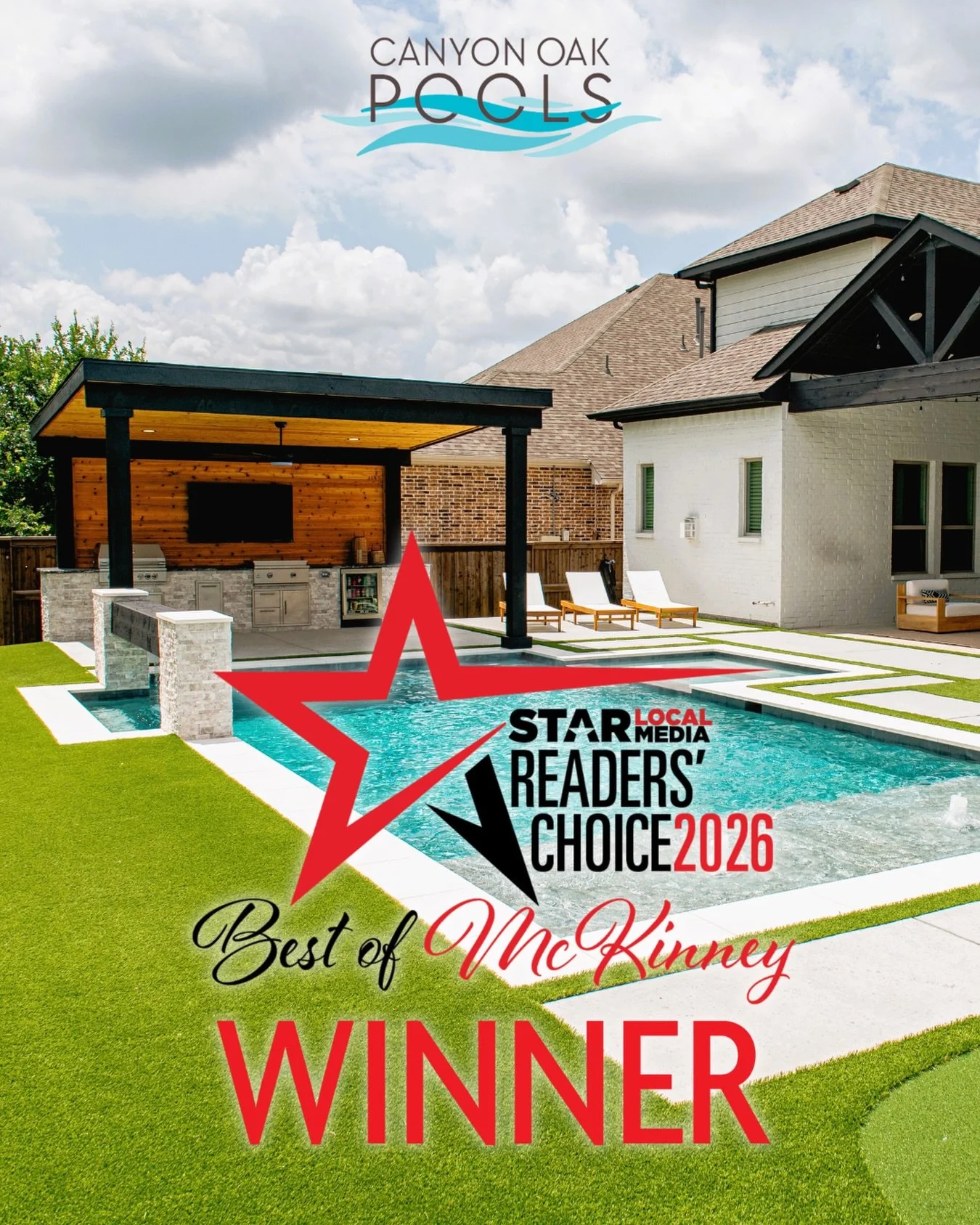 What an honor to be voted the @starlocalmedia Best of McKinney AGAIN this year 🥹

North Texas is not a market lacking in pool builders. With almost endless options, it truly means the world to us that the homeowners we&rsquo;ve built for continue to