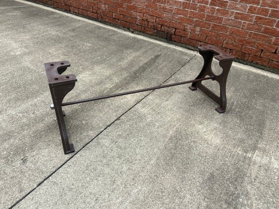 16.5" Cast Iron Bench Bench/Coffee Table Base in Rustic Brown top image