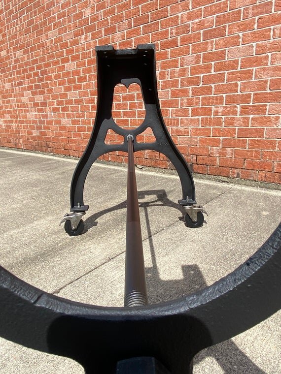 33" Cast Iron Counter/Island Table Base in Black with Plymouth Embossment top image