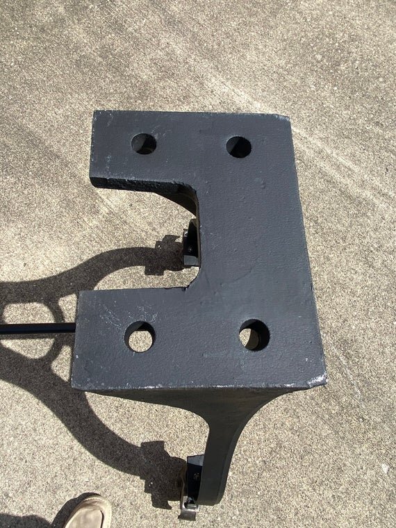 33" Cast Iron Counter/Island Table Base in Black with Plymouth Embossment top hardware image