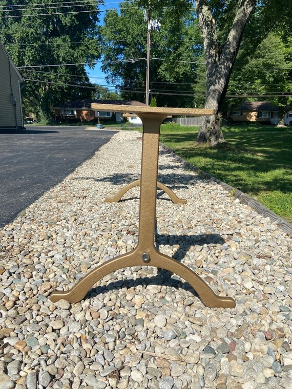28" Cast Iron Dining Table Base Wishbone in Gold side image zoom out