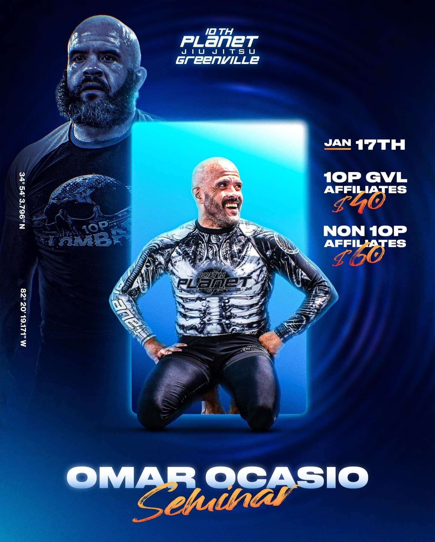 🚨NEXT SATURDAY!🚨
Reminder that @omarocasio10p is back at 10P Greenville 1/17! For those that haven&rsquo;t met him yet Omar&rsquo;s the leader of @10thplanetjj_lombard and @mannyvazquezmma&rsquo;s coach. Let&rsquo;s pack the house and show some lov