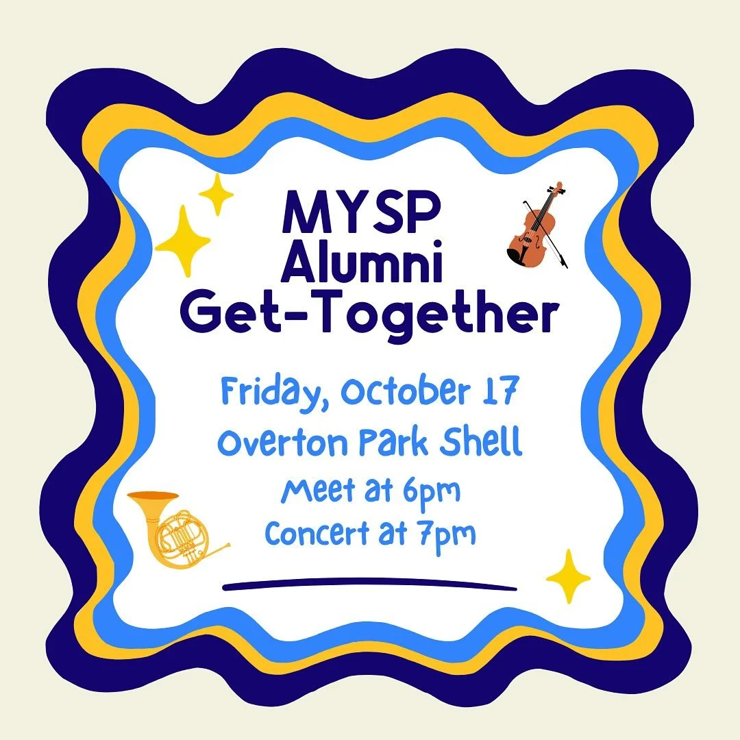We&rsquo;re excited to invite MYSP alumni to reconnect and catch up! Whether you graduated last year or decades ago, we&rsquo;d love to see you! Feel free to bring friends and family along. Join us for the full event or swing by and say hello! ✨🎶

?