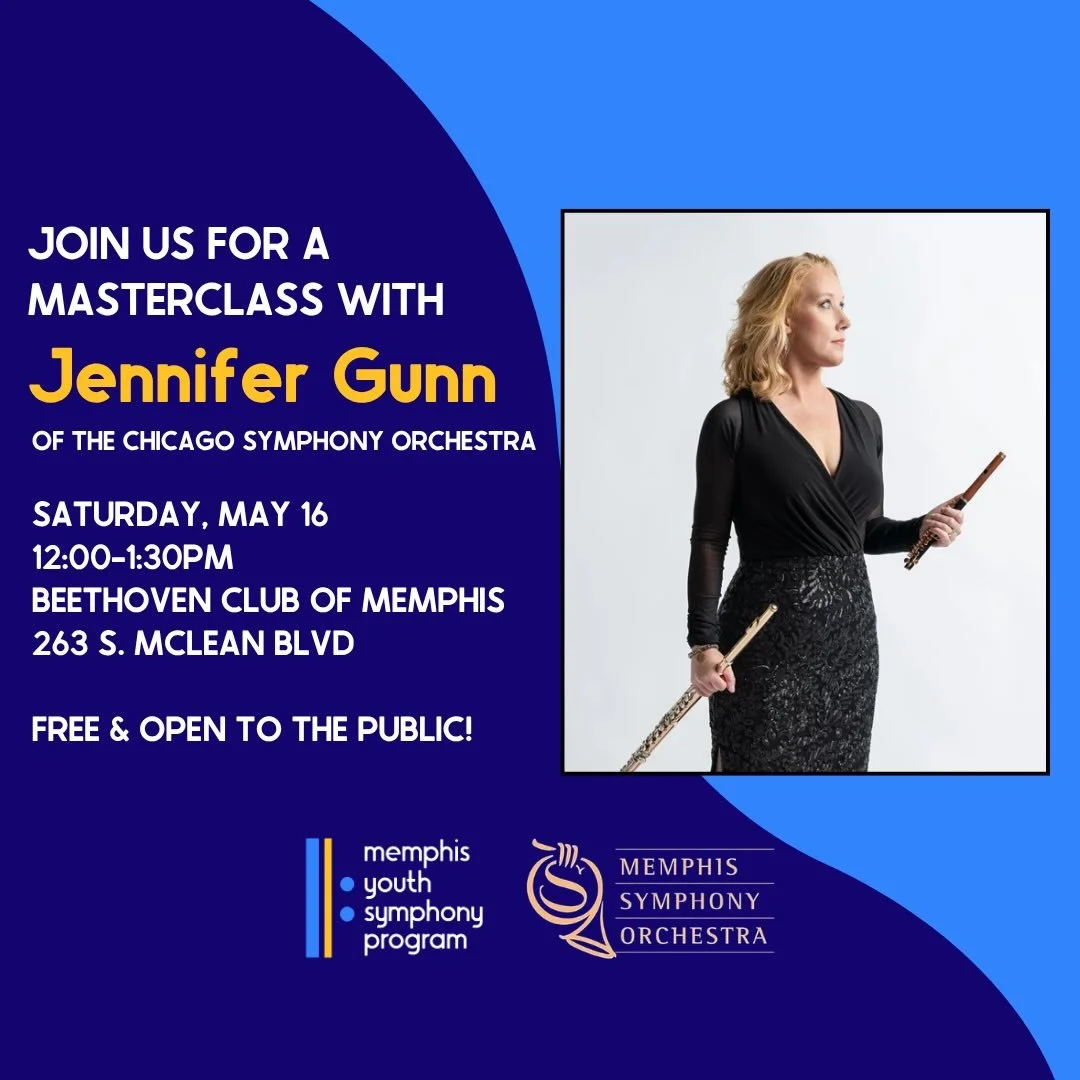 We&rsquo;re excited to welcome Jennifer Gunn from the Chicago Symphony Orchestra for a special flute &amp; piccolo masterclass! 🎶🪈

Join us on Saturday, May 16 from 12:00&ndash;1:30pm at the Beethoven Club for an afternoon of music, learning, and i