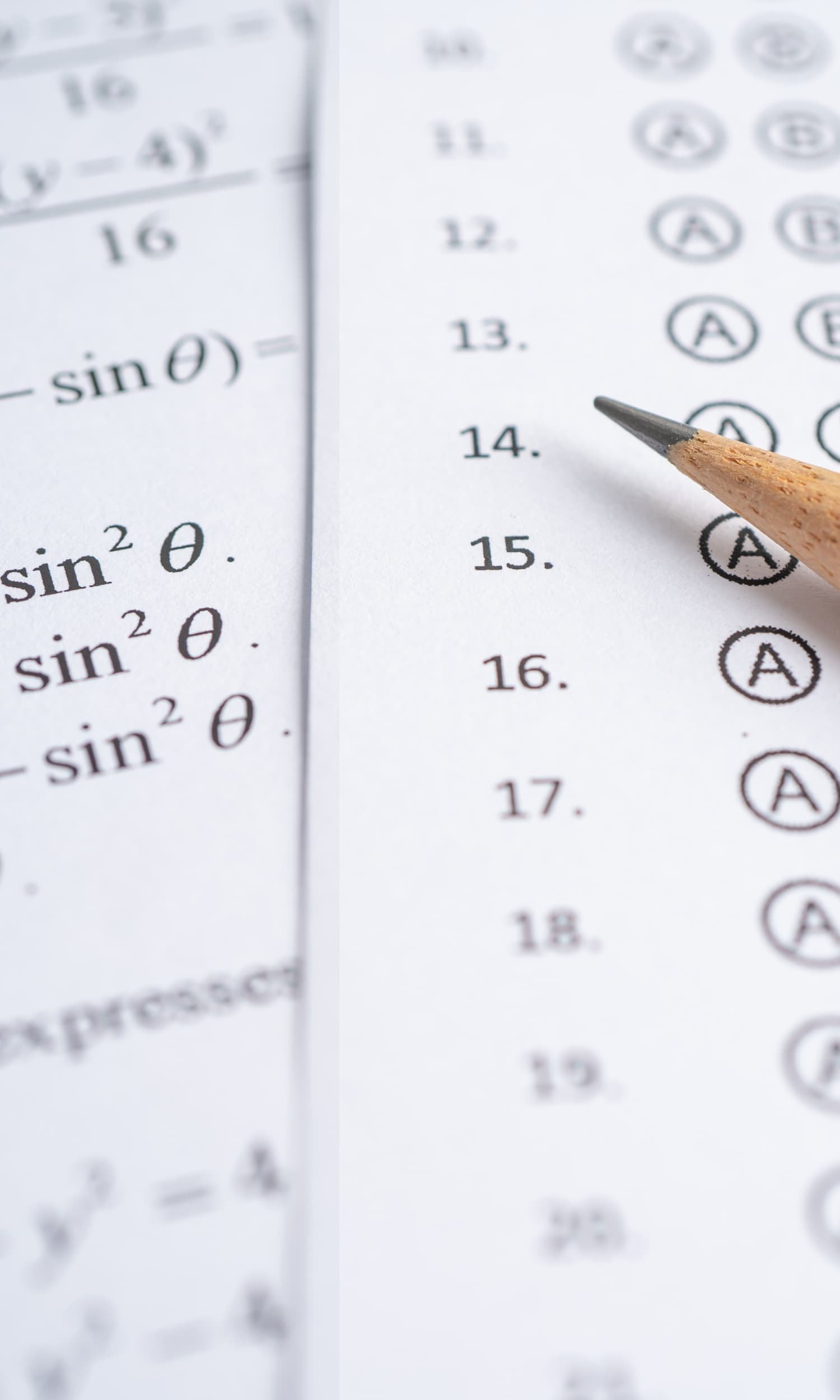 math problem exam with multiple choice answers