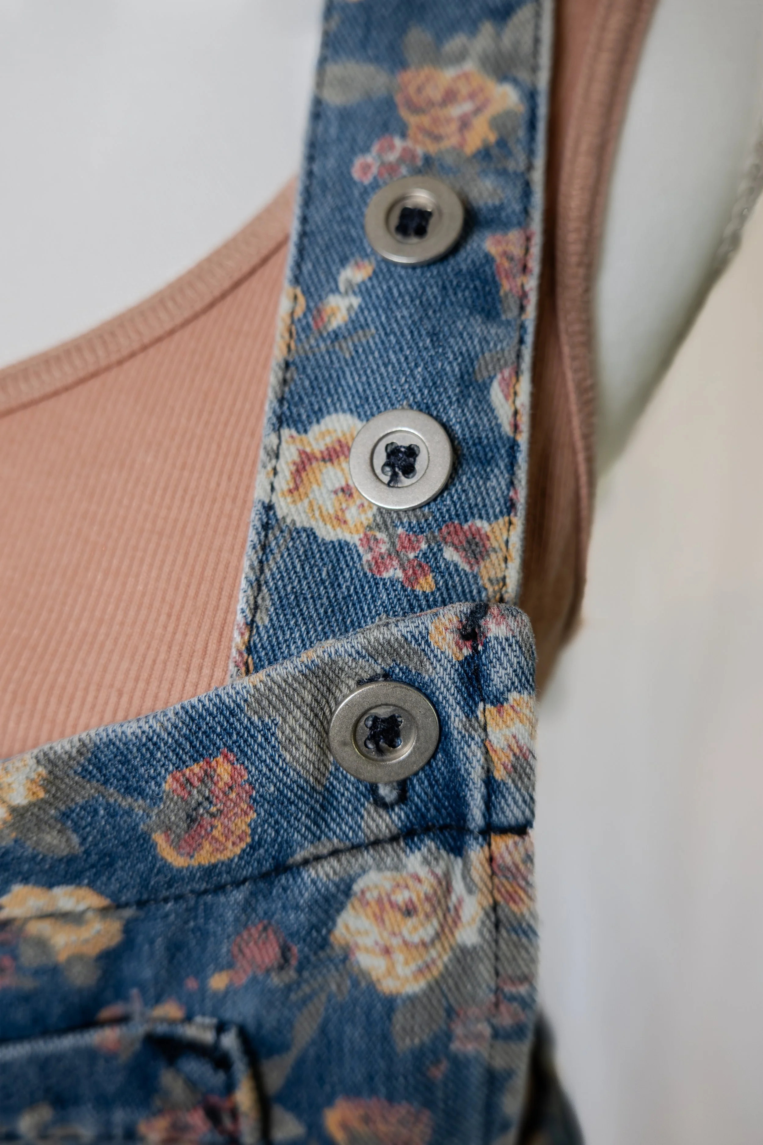 Orange Bloom Denim Overalls