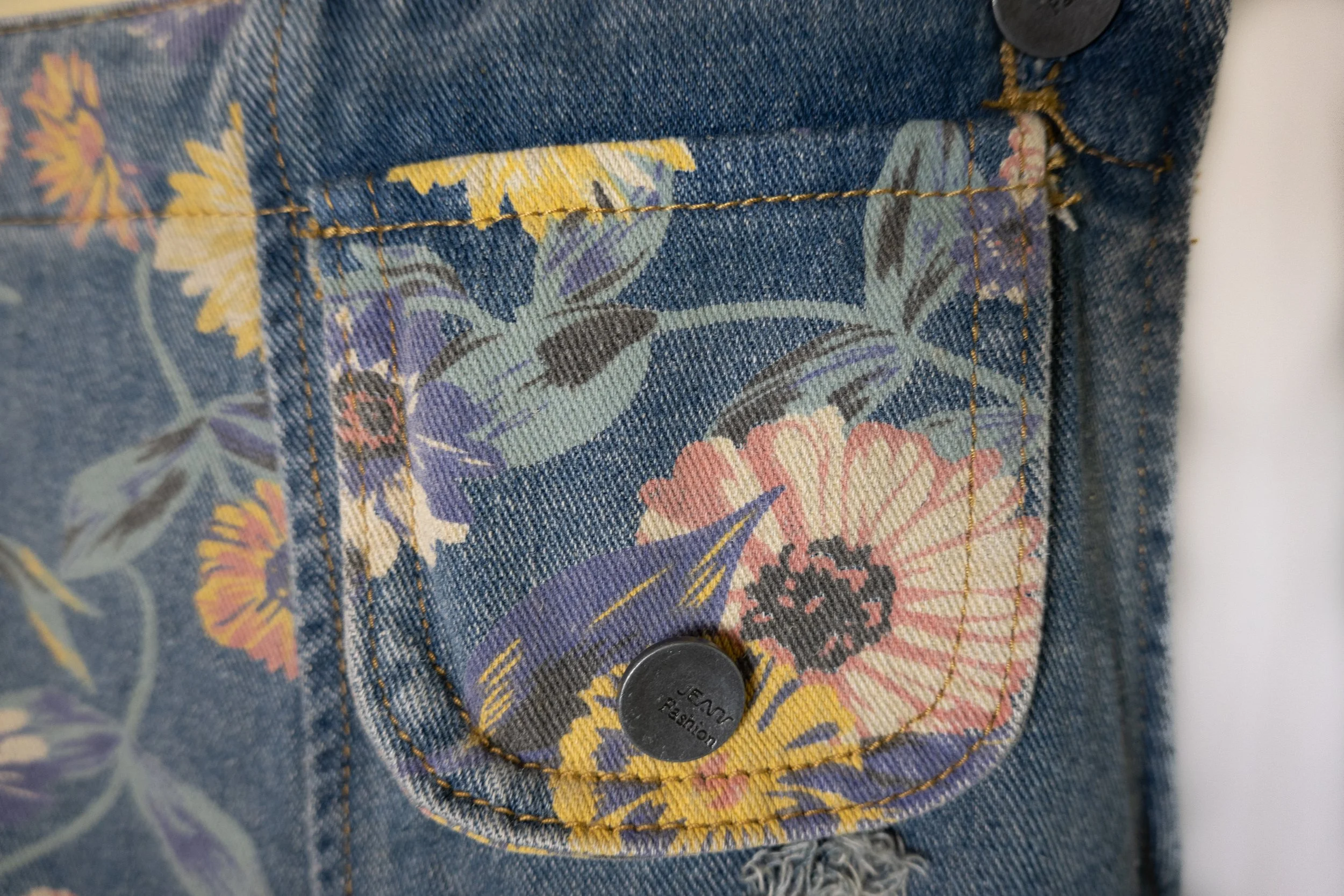 Yellow Bloom Denim Overall