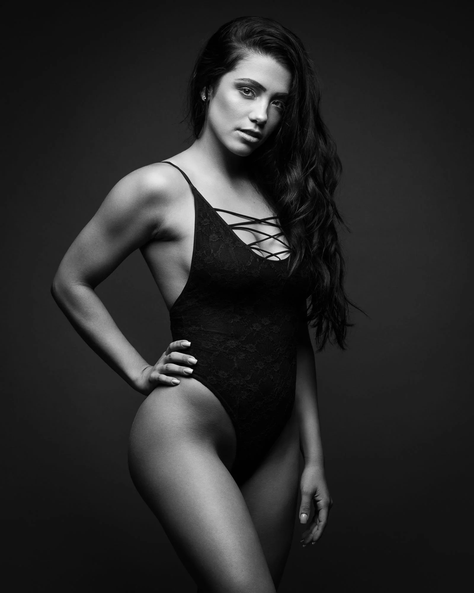 sophisticated boudoir photography woman lingerie studio portrait