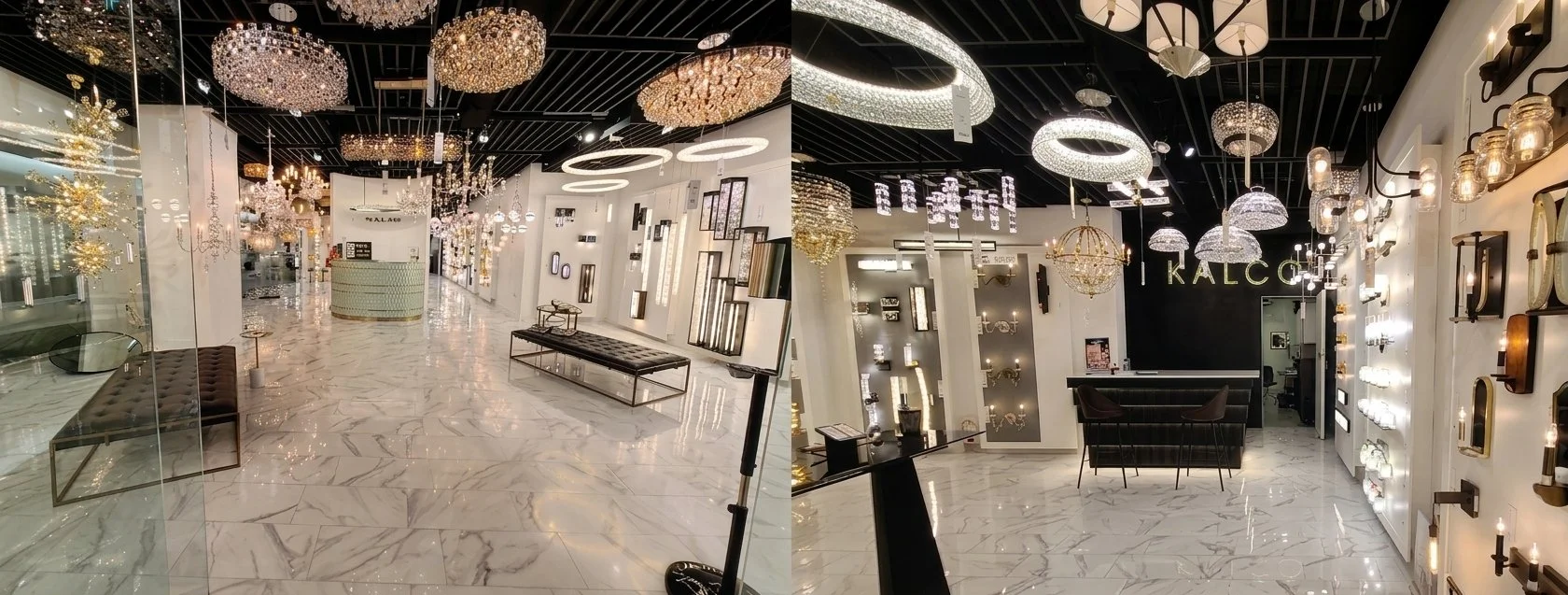 6.  The final reveal features an updated, clean  interior and a custom, modern bar