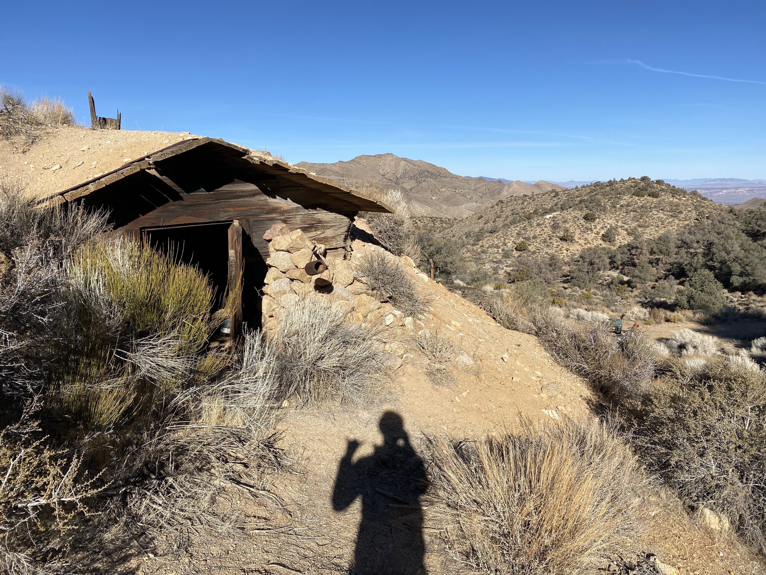 An abandoned old miner's cabin in the mountains behind the castle