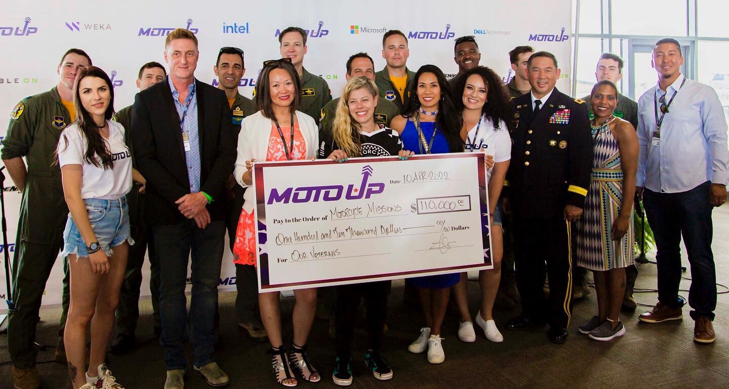 There is nothing that makes our hearts sing more than being able to give back. This past weekend, our MotoUP team was able to present our 2022 beneficiary, @motorcyclemissions , with over $100K to fund their mission of helping our veterans with PTSD 