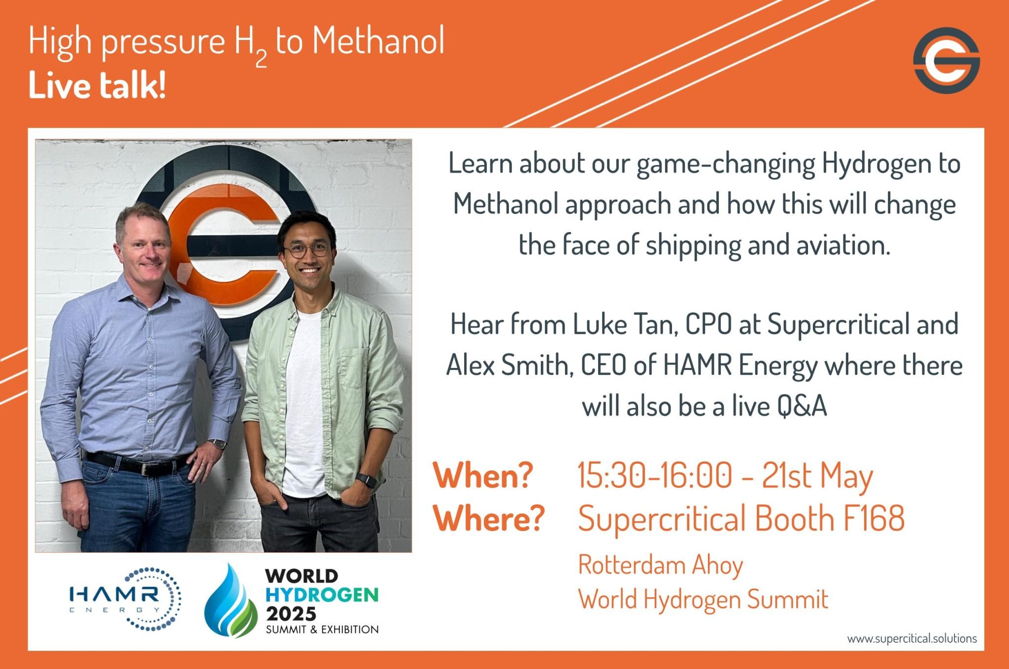HAMR Energy & Supercritical at World Hydrogen Summit in Rotterderdam