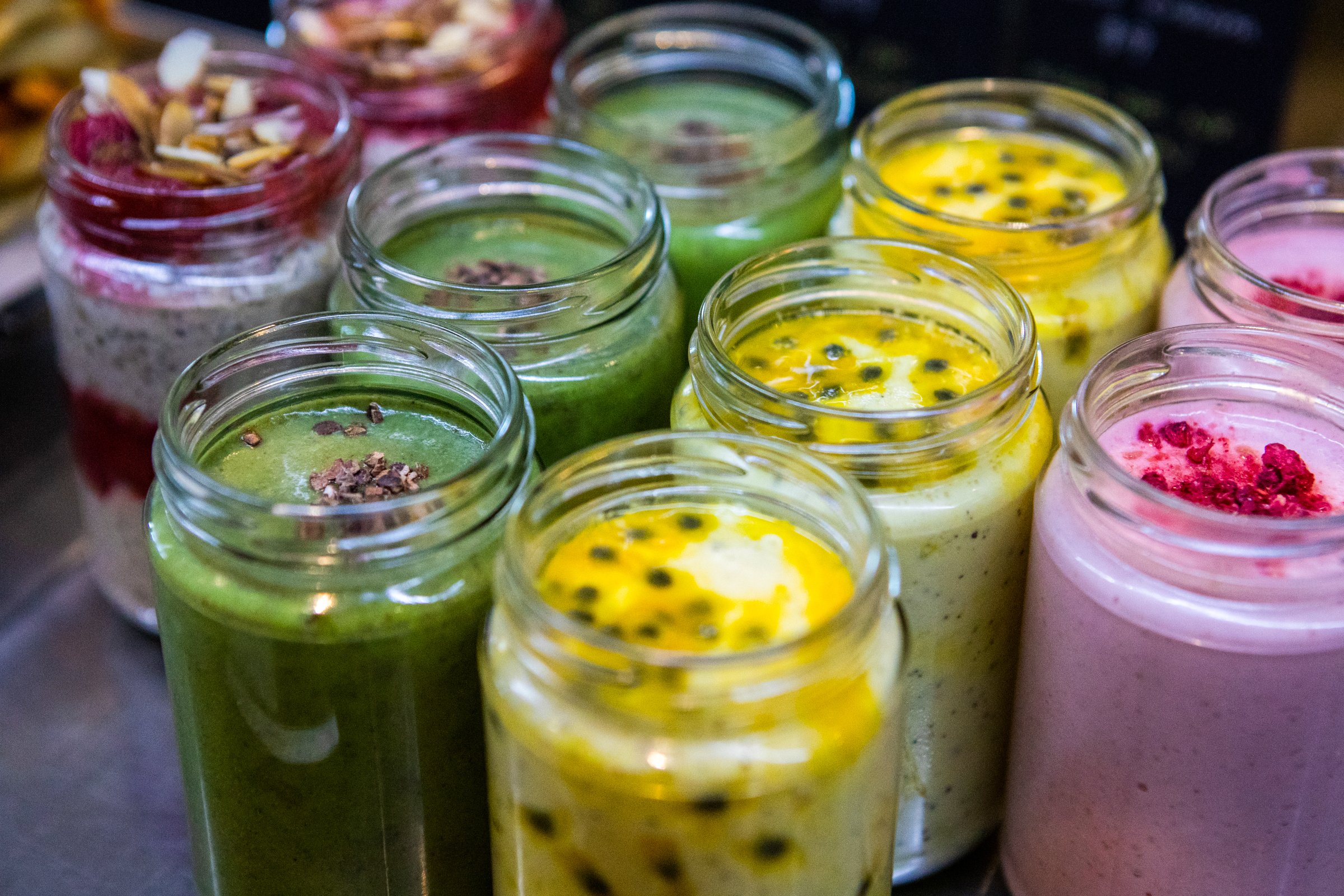 Colourful smoothies