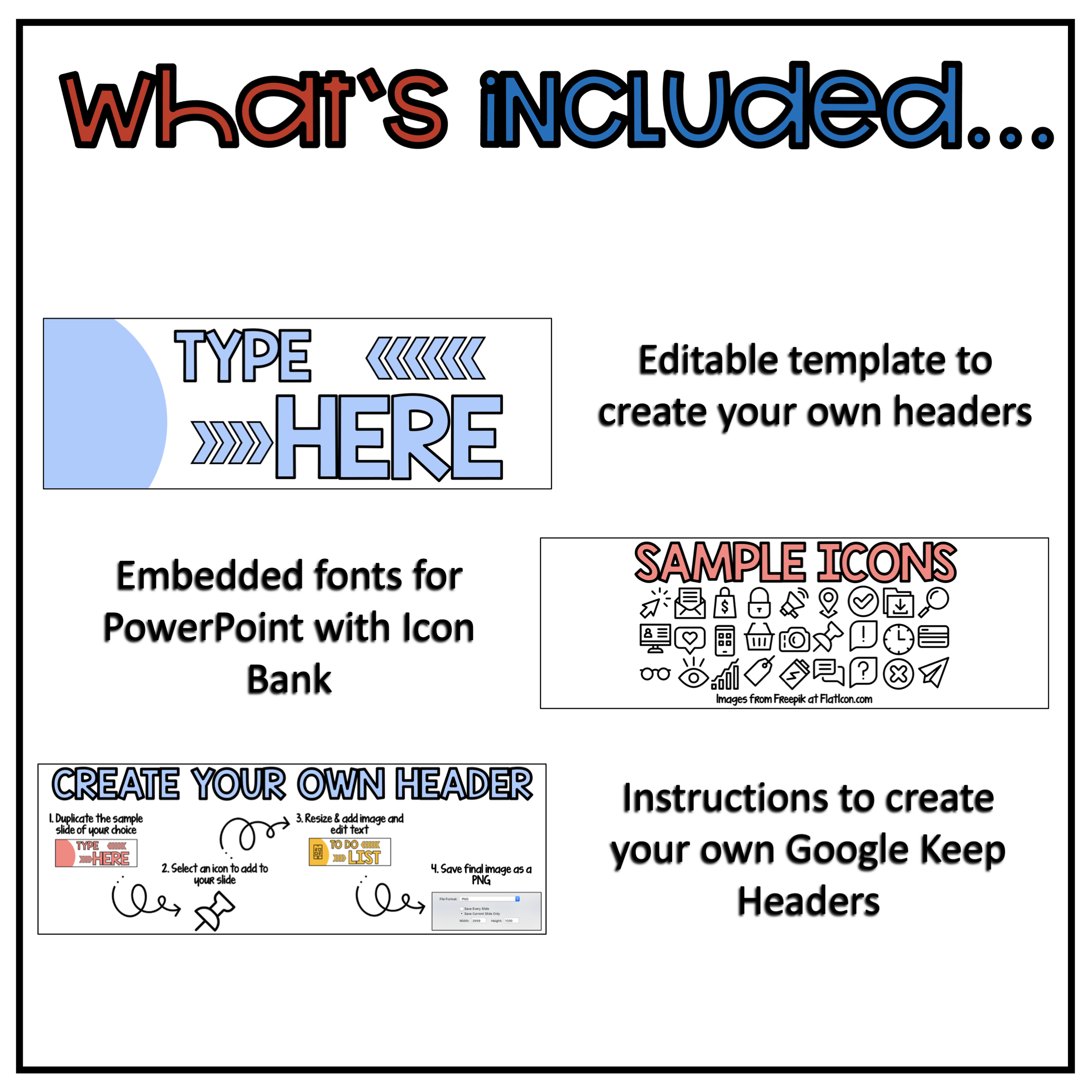Editable Google Keep Headers | The TEACHer Mindset