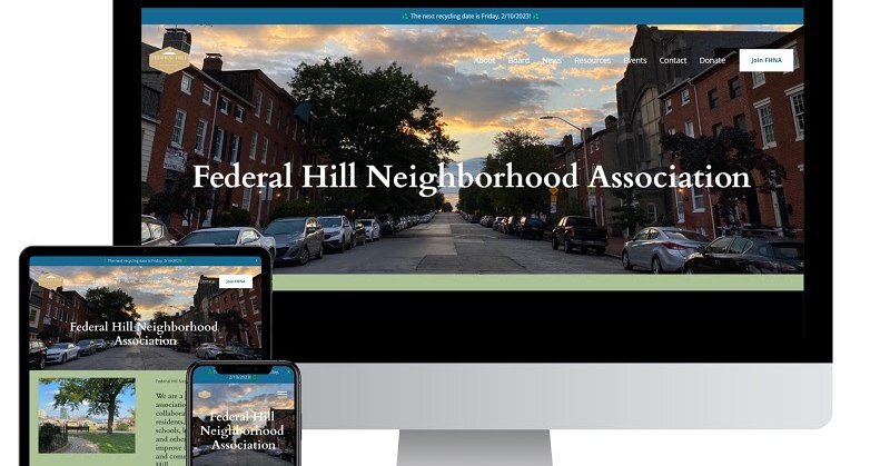 Delighted to share that another website I designed is live! Federal Hill Neighborhood Association (FHNA) came to me with a site with plain text, no images, spam issues, and a lack of resources to share with its community. Through community surveys an