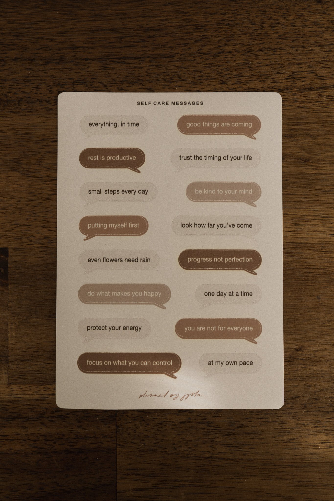 Self Care Messages - Sticker Sheet
