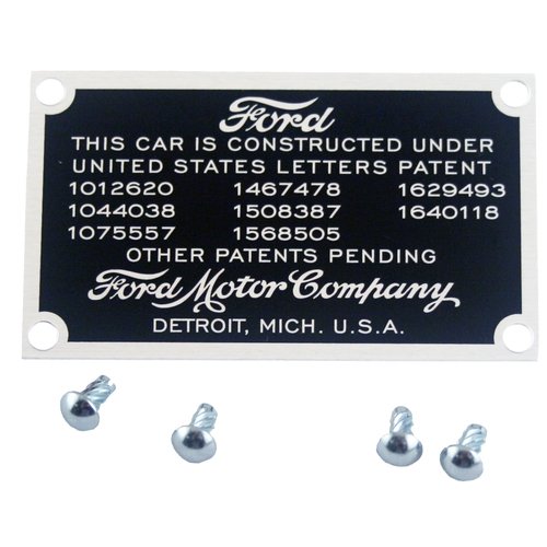 Model A Firewall Data Plate with Rivets (1928-31) A-18650