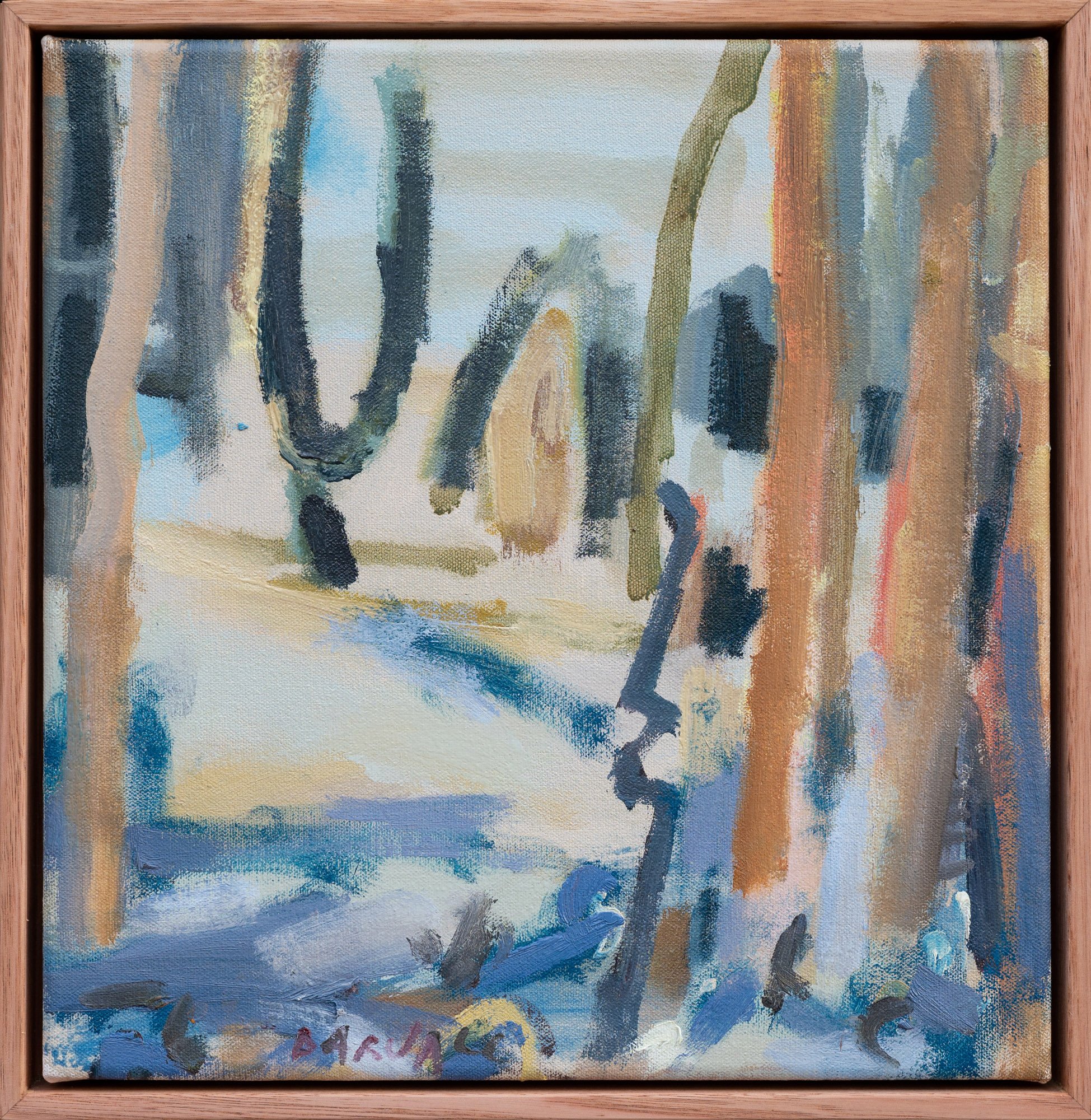  Forest Series no 5 2023 oil in canvas 31 x 31 cm. Available contact Linton and Kay Galleries Perth. 