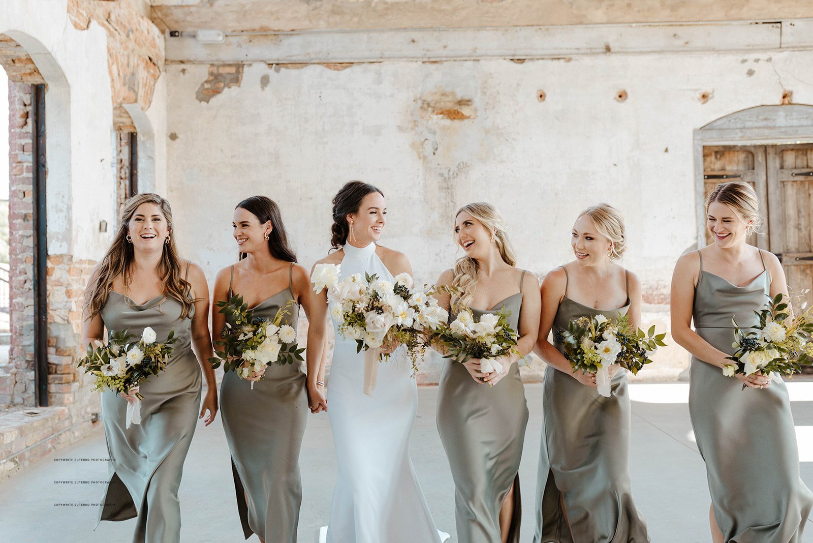 Sage green bridesmaids. Green and white wedding. Modern bridesmaids. Modern bride. Charlotte North Carolina