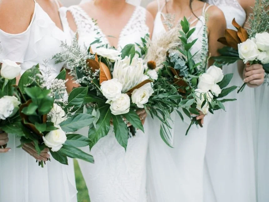 Bridesmaids in Banner Elk's Overlook Barn