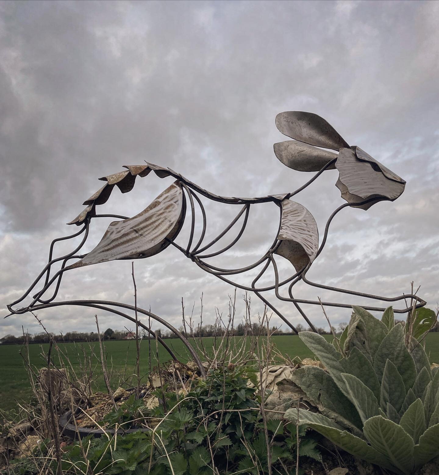Hare sculpture ready for the galvanizers #hare #sculpture #countryside #weldedsculpture #artistblacksmith #metalwork #rtechwelder