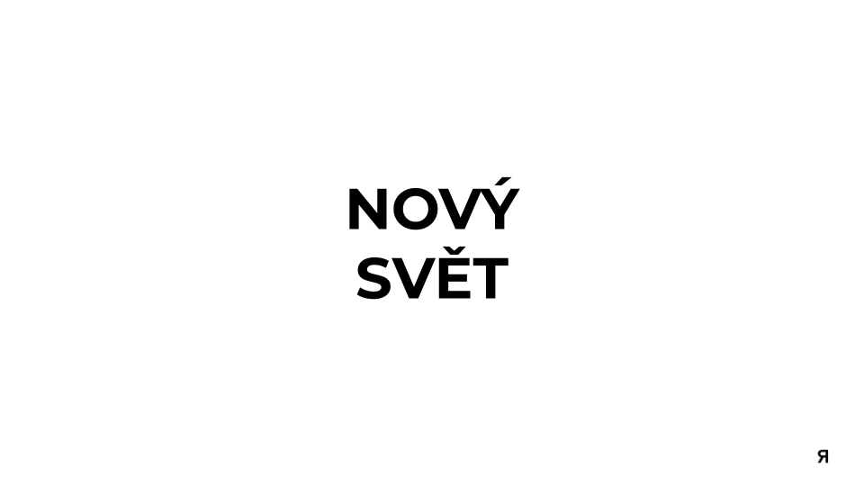 Text in bold black font that says 'NOVÝ SVĚT' on a white background.