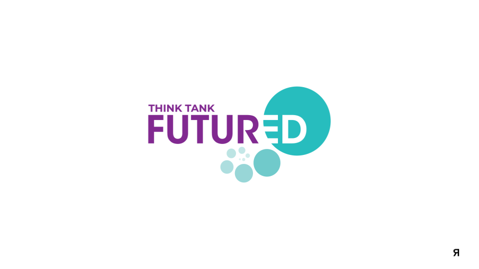 Logo for 'Think Tank FUTURED' with purple and teal text and bubbles