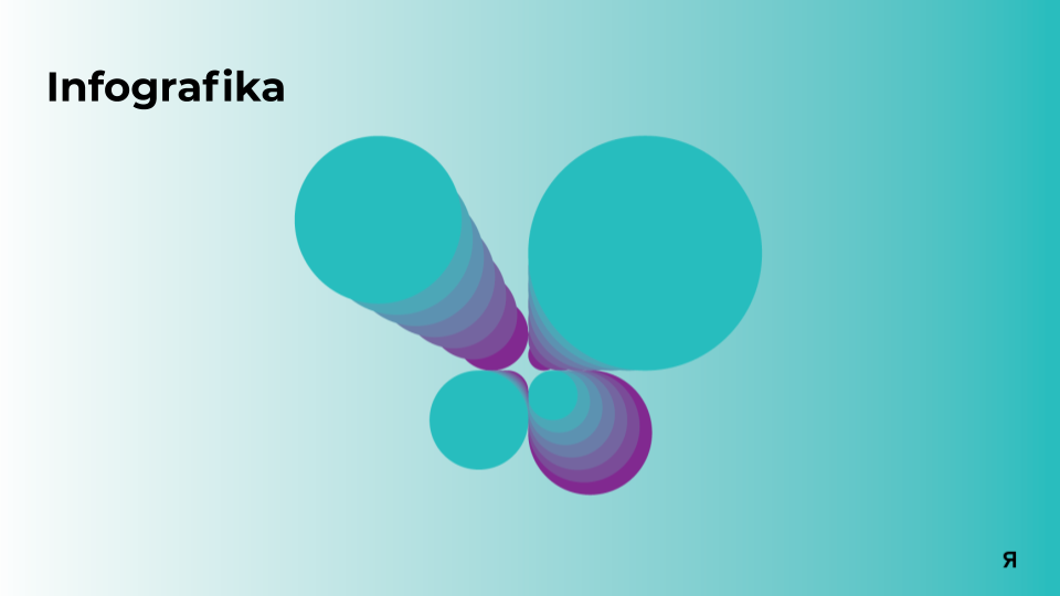 Colorful 3D bubble chart with the label 'Infografika' in the top left corner.