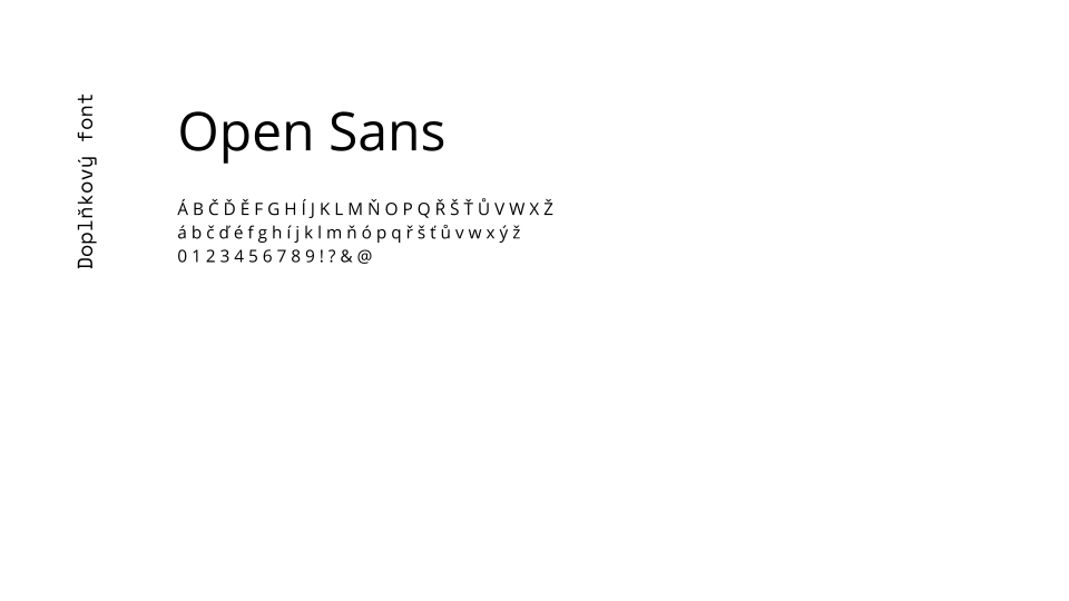 Sample of the Open Sans font showing uppercase and lowercase alphabet, numbers, and special characters