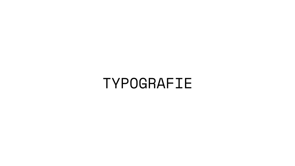 Text on a plain white background saying "TYPOGRAFIE" in black font.