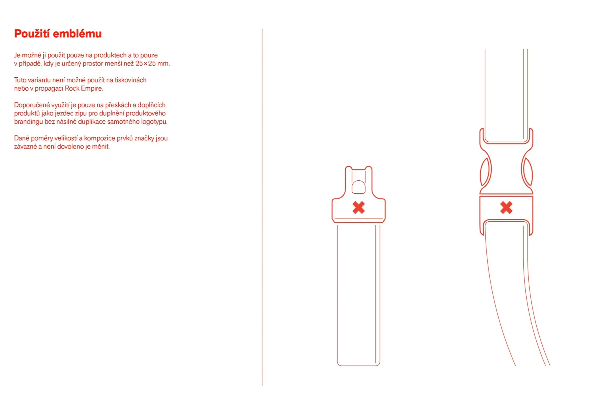 Illustration of incorrect watch strap placement with explanatory text in Czech, showing a strap with a red X marking the wrong way to attach the strap.
