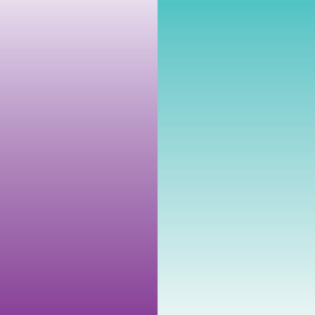 A split background with a right side gradient from darker to lighter teal and a left side gradient from darker to lighter purple.