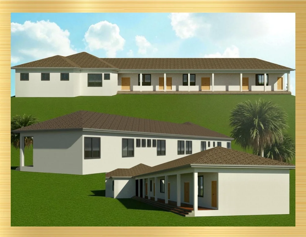 Architectural rendering of a school building supported by Berlin Walks Cares