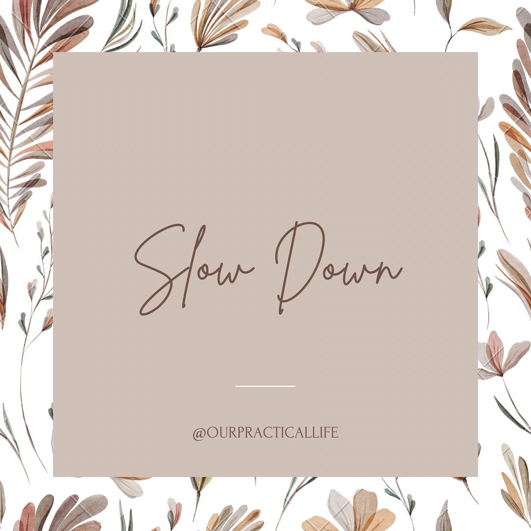 SLOW DOWN 🍂

As we enter a new month, a reminder to myself to pause, breathe, reflect, and slow down.

To observe and be present with my child.

To find joy in routines and in the little moments. 

To be mindful and intentional with my time, energy,