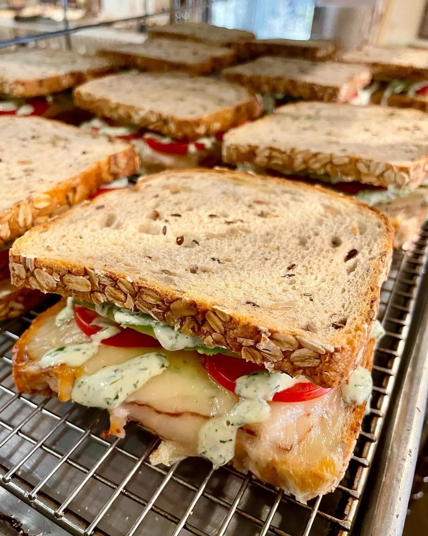 🌤️Beautiful weather calls for a picnic-worthy lunch!  California Turkey Melts are in the Market! Roasted Turkey, House-made Herb Ranch, Tomato and Pepper Jack Cheese!