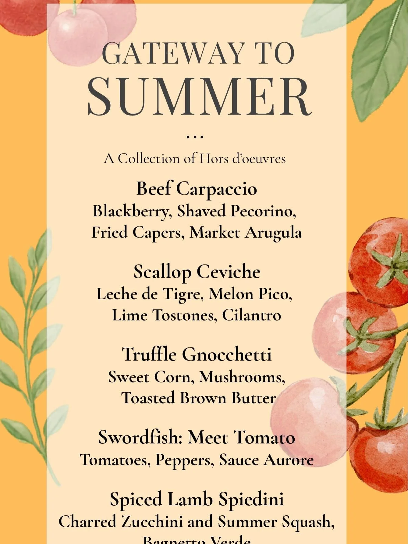 An Early Summer Evening at the Farm Table 🌿✨

Join us around the Farm Table this Tuesday, June 2nd, for an unforgettable evening celebrating the flavors of early summer.

🍽 Ten-course Seasonal Chef&rsquo;s Tasting Menu
🕖 7 PM seating
🍷 BYOB &mdas